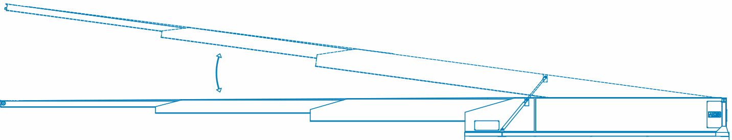 Truck Loading Telescopic conveyor with inclined in-feed conveyor